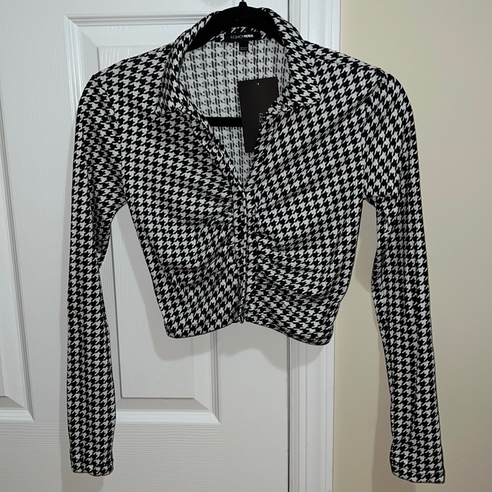 Houndstooth Crop Top